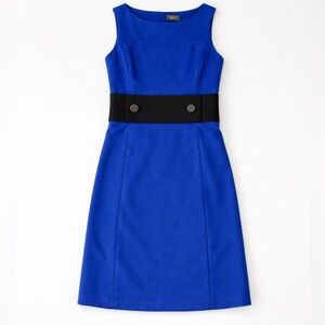 Ann Taylor Royal Blue Color Block Dress | Black Waist Detail | Size 10